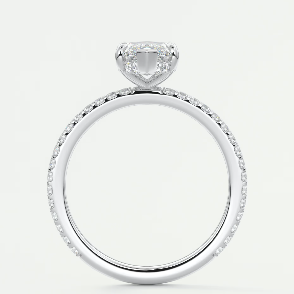 Custom made amelie marquise hidden halo engagement ring | diamond lab