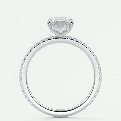 Custom made amelie marquise hidden halo engagement ring | diamond lab