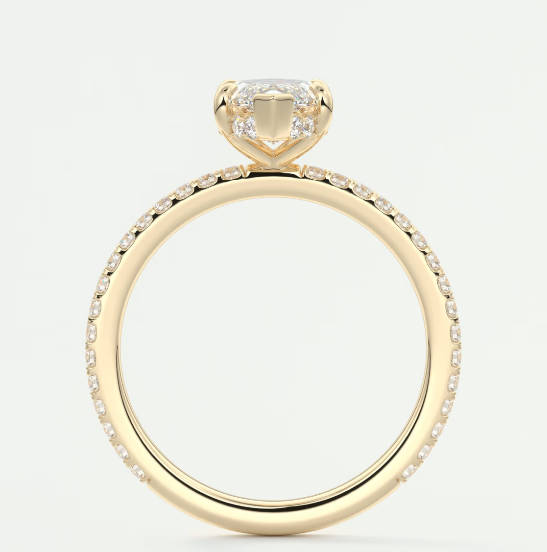 Custom made amelie marquise hidden halo engagement ring | diamond lab