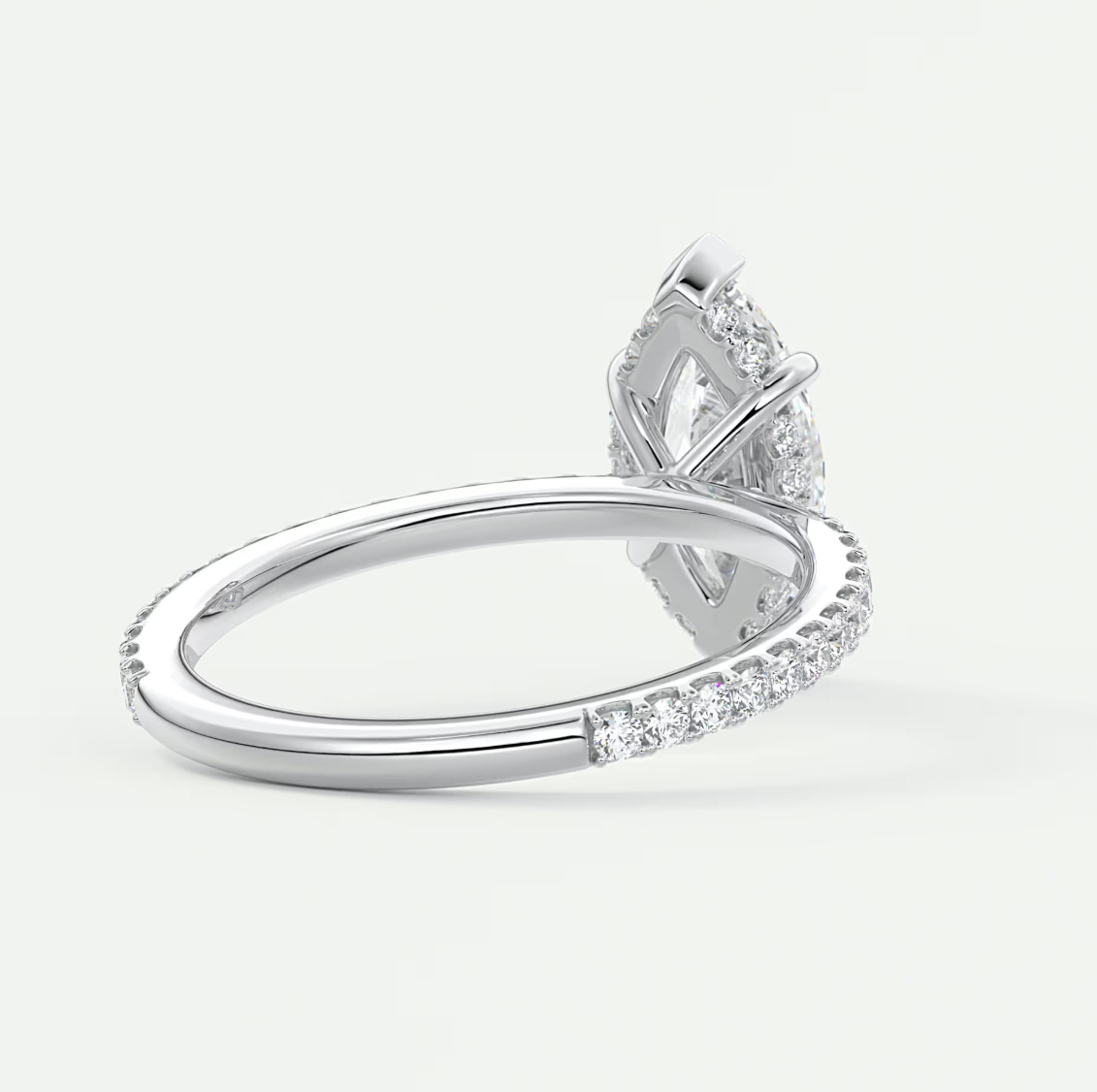 Custom made amelie marquise hidden halo engagement ring | diamond lab