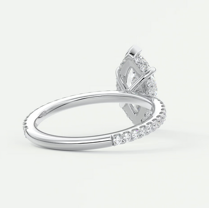 Custom made amelie marquise hidden halo engagement ring | diamond lab