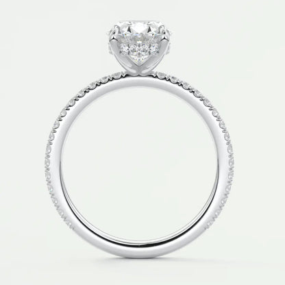 Custom made amelie oval hidden halo engagement ring | diamond lab