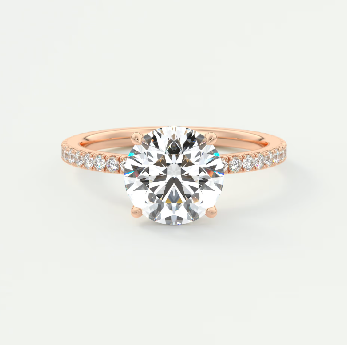 Custom made amelie round hidden halo engagement ring | diamond lab