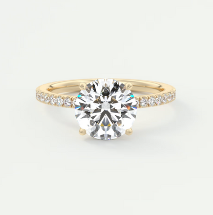 Custom made amelie round hidden halo engagement ring | diamond lab