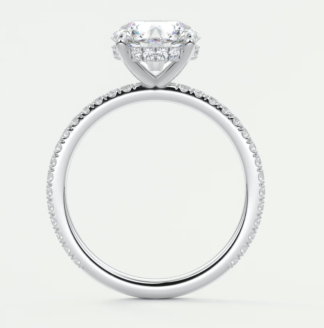 Custom made amelie round hidden halo engagement ring | diamond lab