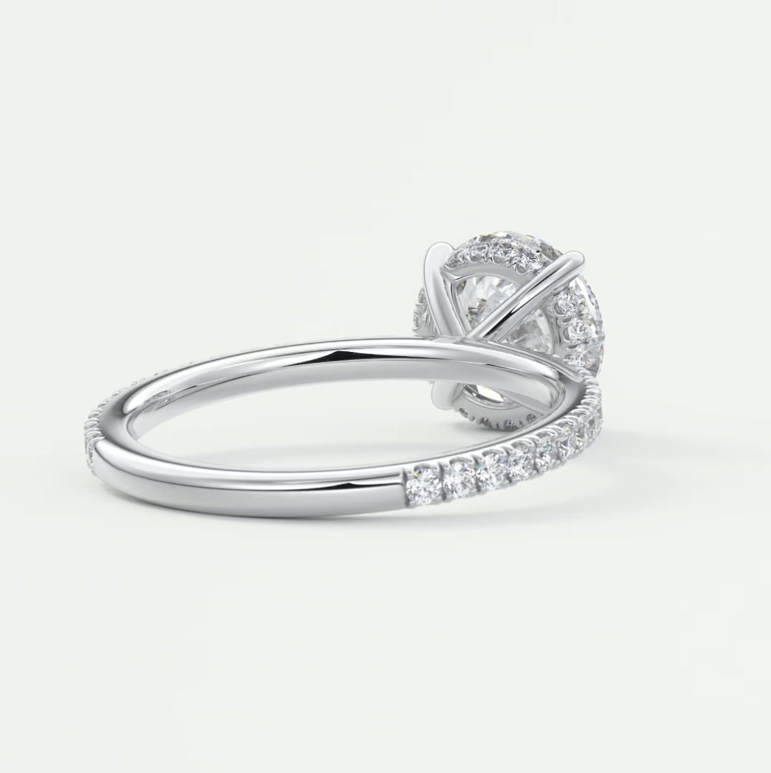 Custom made amelie round hidden halo engagement ring | diamond lab