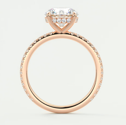 Custom made amelie round hidden halo engagement ring | diamond lab