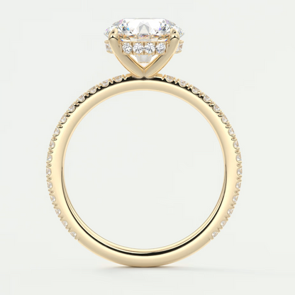 Custom made amelie round hidden halo engagement ring | diamond lab