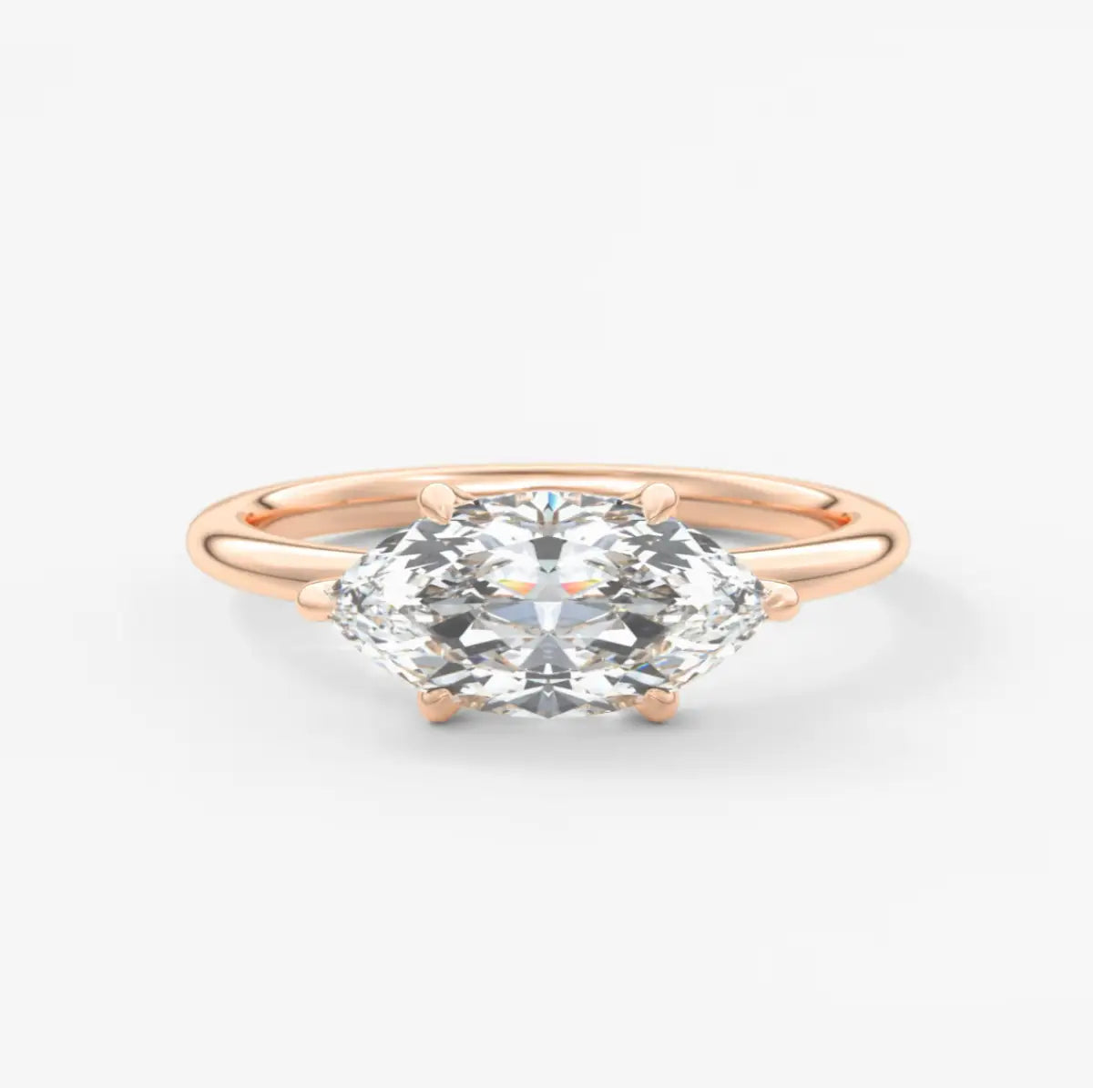 Custom made aura east-west marquise glide solitaire ring | lab diamond or moissanite –