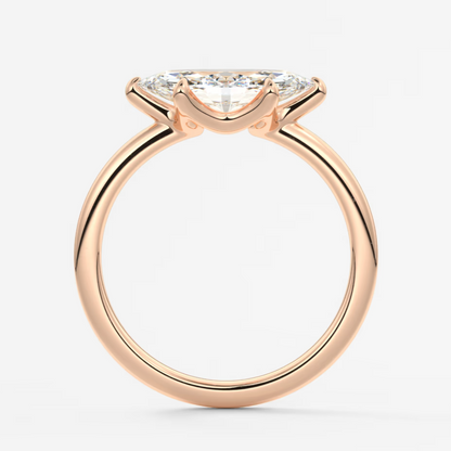 Custom made aura east-west marquise glide solitaire ring | lab diamond or moissanite –