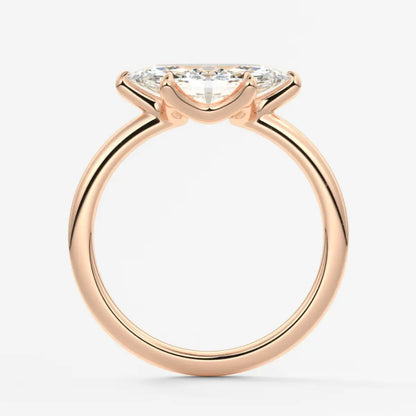 Custom made aura east-west marquise glide solitaire ring | lab diamond or moissanite –
