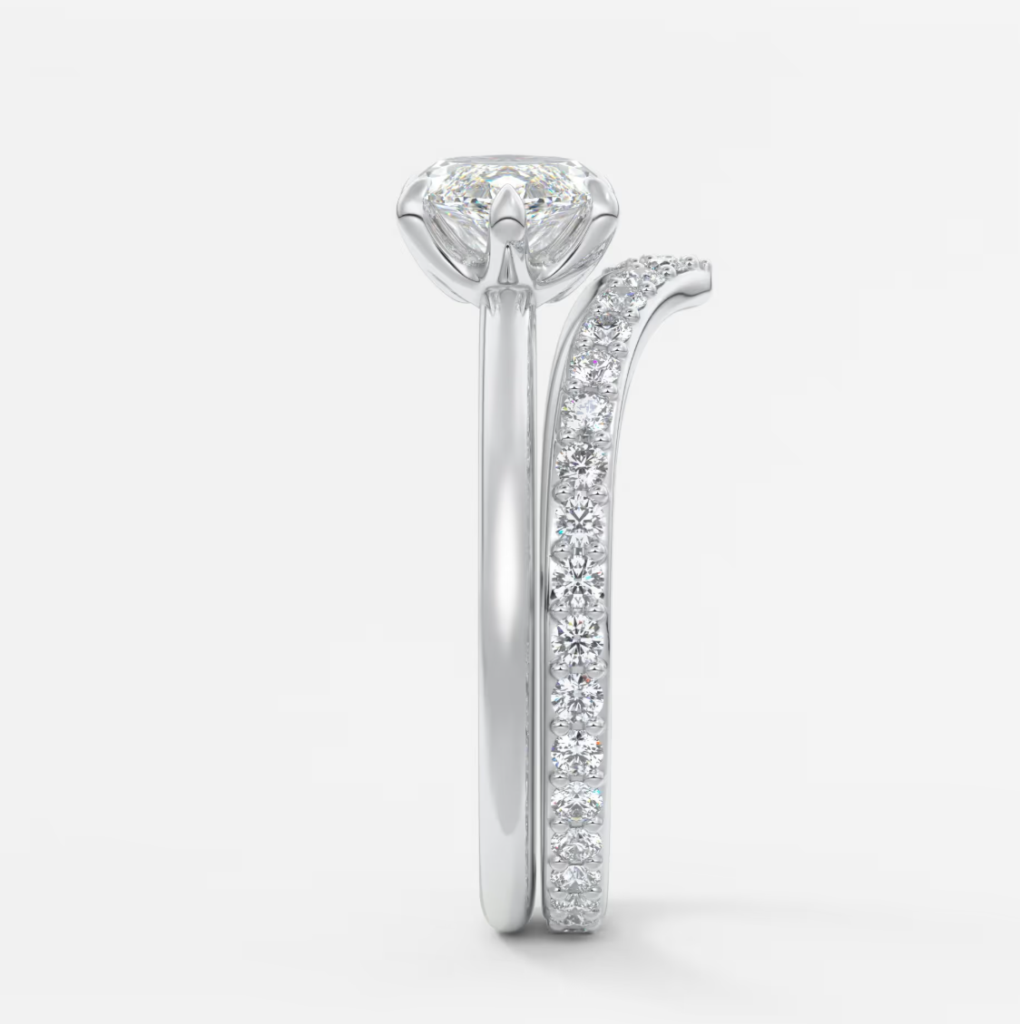 Custom made aura east-west marquise glide solitaire ring | lab diamond or moissanite –