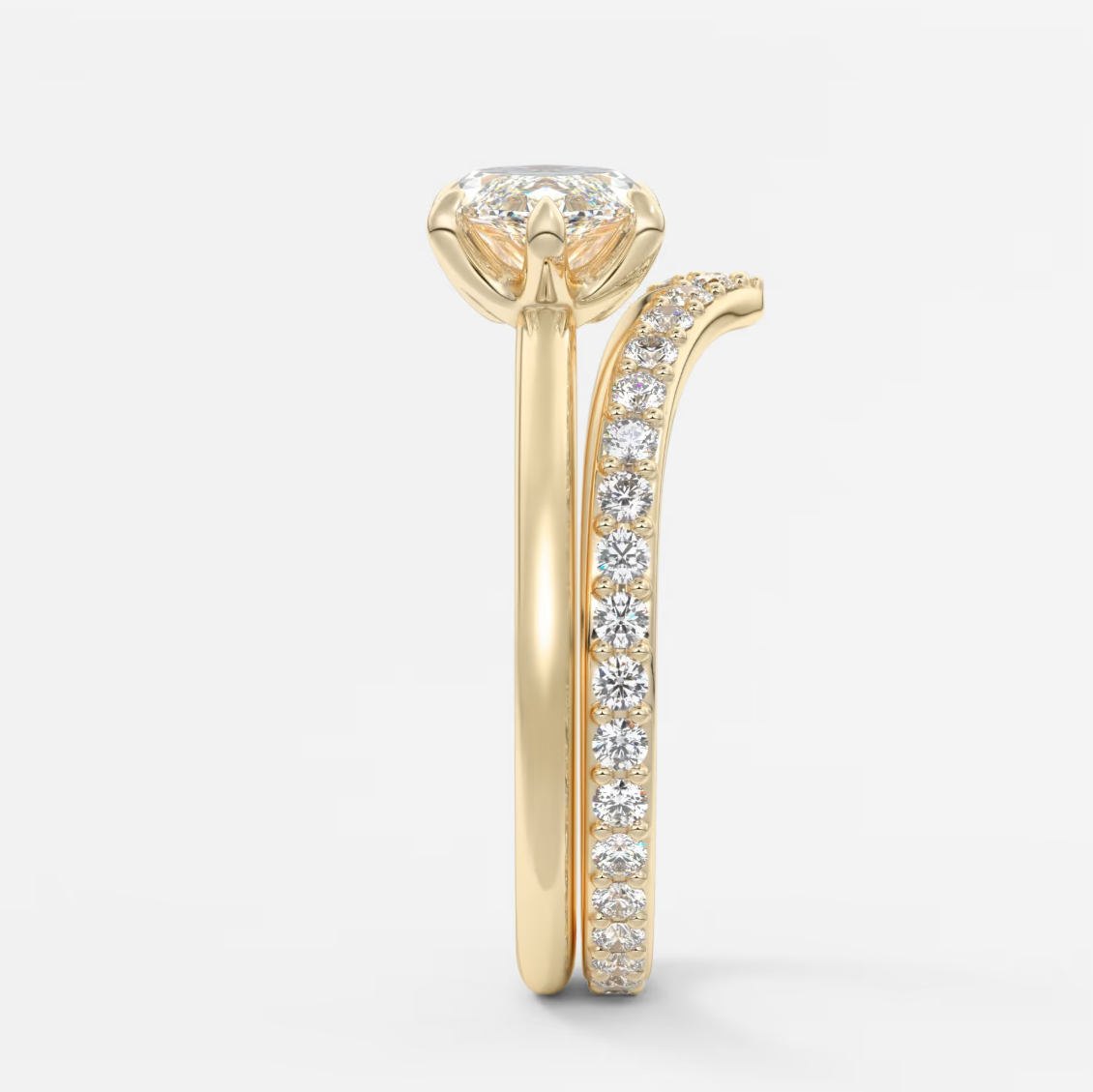 Custom made aura east-west marquise glide solitaire ring | lab diamond or moissanite –