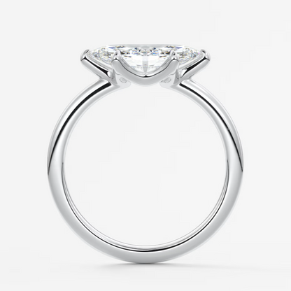 Custom made aura east-west marquise glide solitaire ring | lab diamond or moissanite –