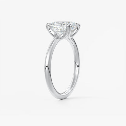 Custom made aura glide elongated cushion solitaire ring – lab diamond or moissanite