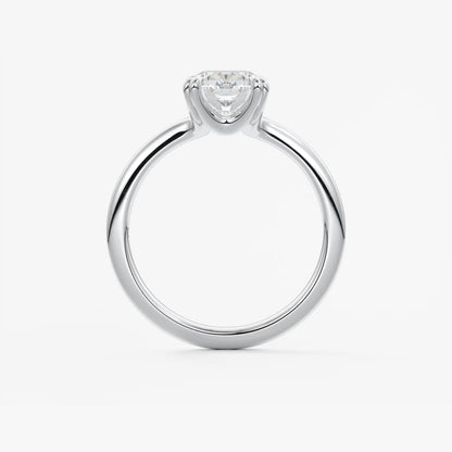 Custom made aura glide elongated cushion solitaire ring – lab diamond or moissanite