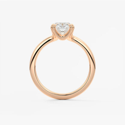 Custom made aura glide elongated cushion solitaire ring – lab diamond or moissanite