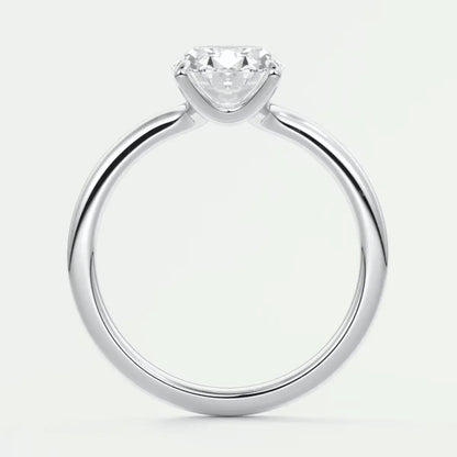 18k white gold solitaire diamond engagement ring.