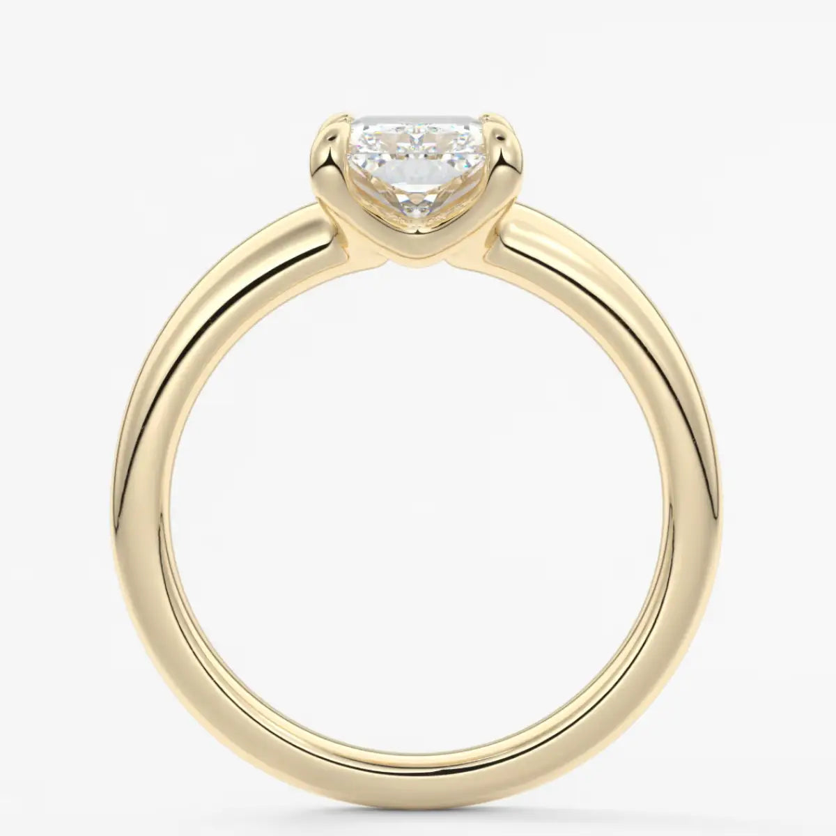 Custom made aura tapered radiant solitaire engagement ring | diamond lab