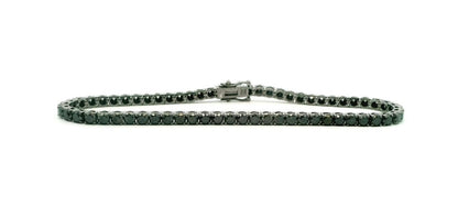 Custom made black lab diamond tennis bracelet