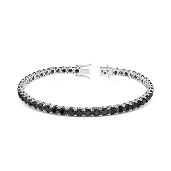 Custom made black lab diamond tennis bracelet