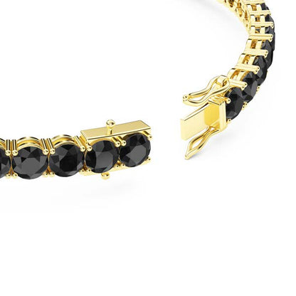 Custom made black lab diamond tennis bracelet