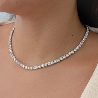 Custom made moissanite tennis necklace – 4 prong | diamond lab australia