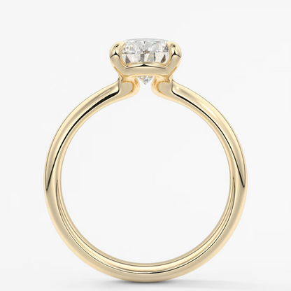 Custom made pear solitaire engagement ring – tapered band modern design | diamond lab