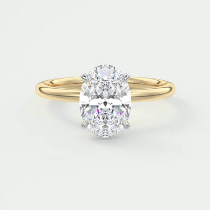 Luna Two-Tone Solitaire Ring – Lab Diamond or Moissanite