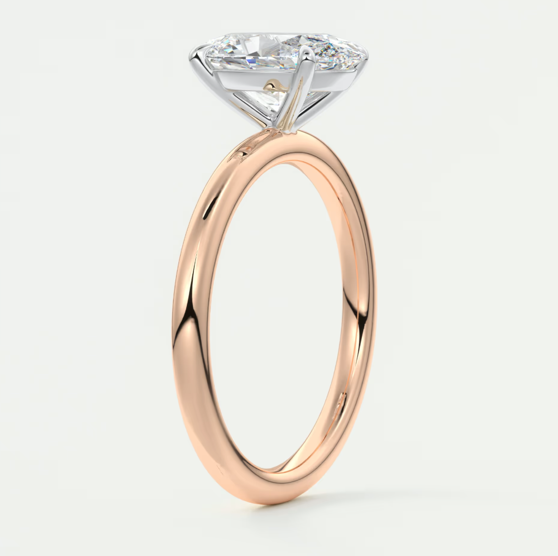 Luna Two-Tone Solitaire Ring – Lab Diamond or Moissanite
