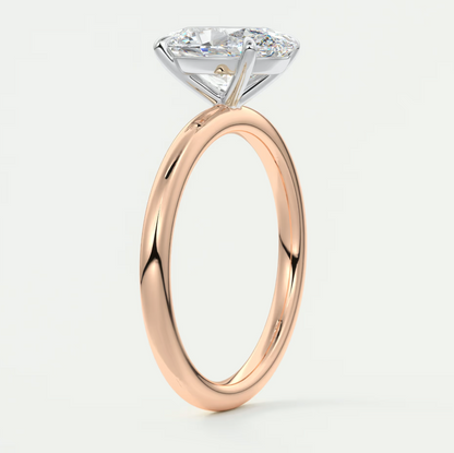 Luna Two-Tone Solitaire Ring – Lab Diamond or Moissanite