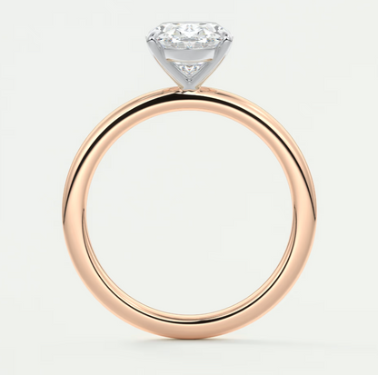 Luna Two-Tone Solitaire Ring – Lab Diamond or Moissanite
