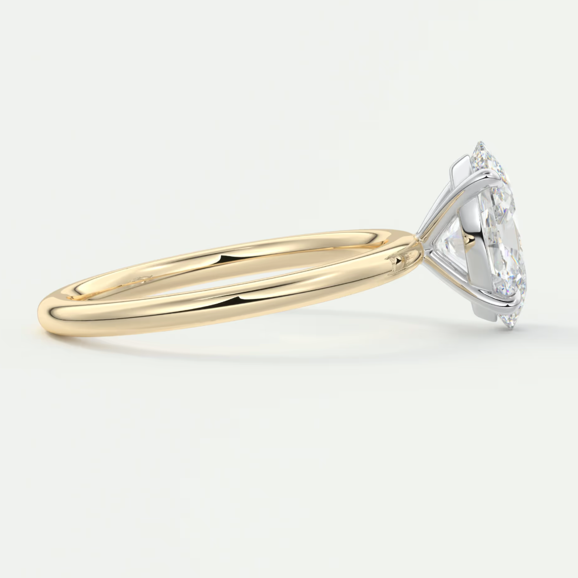 Luna Two-Tone Solitaire Ring – Lab Diamond or Moissanite