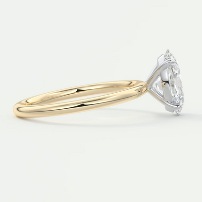 Luna Two-Tone Solitaire Ring – Lab Diamond or Moissanite