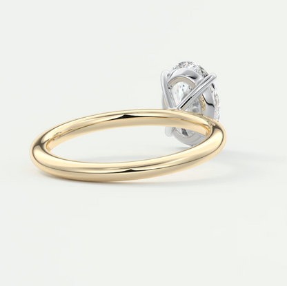 Luna Two-Tone Solitaire Ring – Lab Diamond or Moissanite