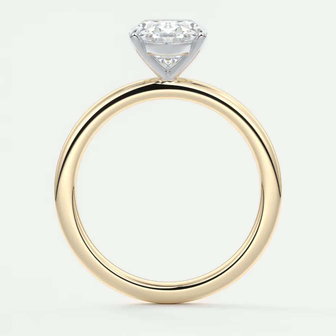 Luna Two-Tone Solitaire Ring – Lab Diamond or Moissanite