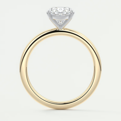 Luna Two-Tone Solitaire Ring – Lab Diamond or Moissanite