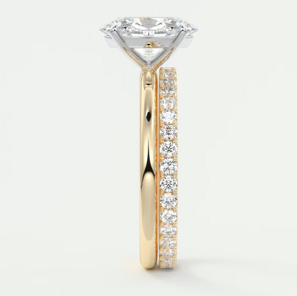 Luna Two-Tone Solitaire Ring – Lab Diamond or Moissanite
