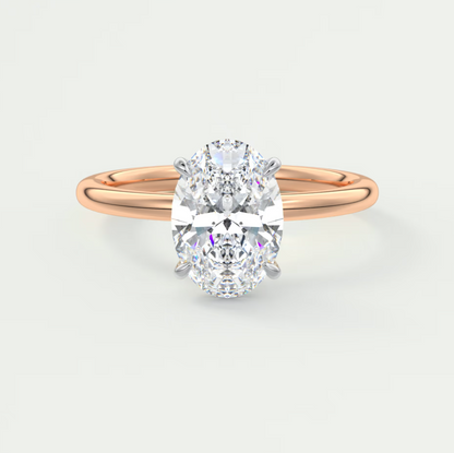 Luna Two-Tone Solitaire Ring – Lab Diamond or Moissanite