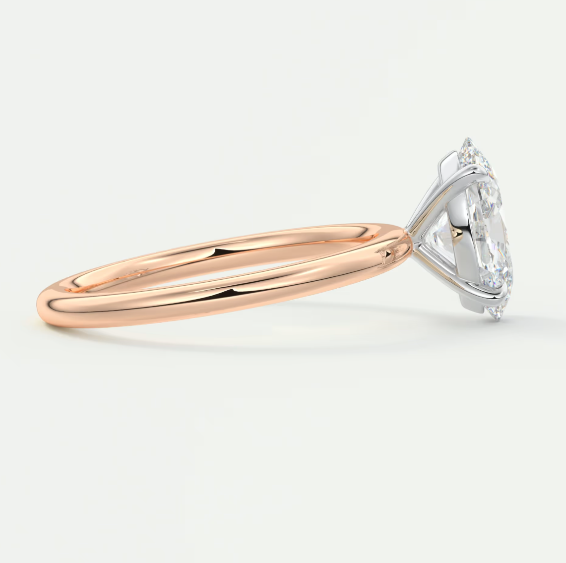 Luna Two-Tone Solitaire Ring – Lab Diamond or Moissanite