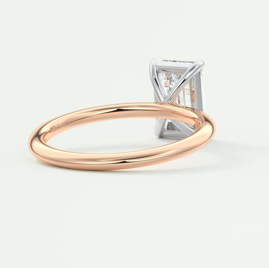 Luna Two-Tone Solitaire Ring – Lab Diamond or Moissanite