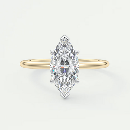Luna Two-Tone Solitaire Ring – Lab Diamond or Moissanite