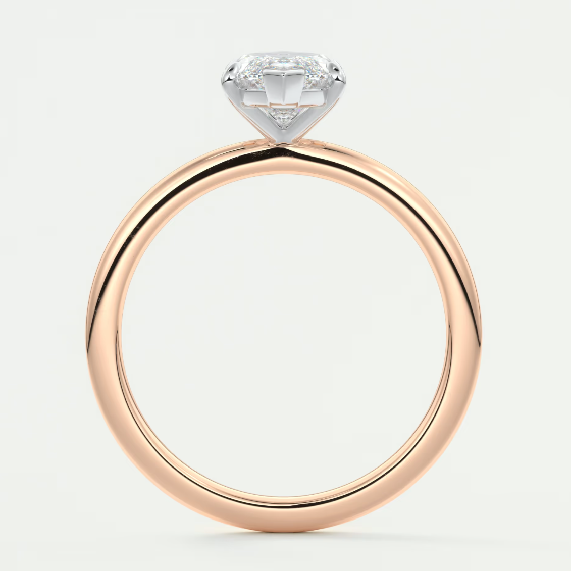 Luna Two-Tone Solitaire Ring – Lab Diamond or Moissanite