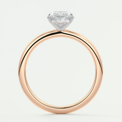 Luna Two-Tone Solitaire Ring – Lab Diamond or Moissanite