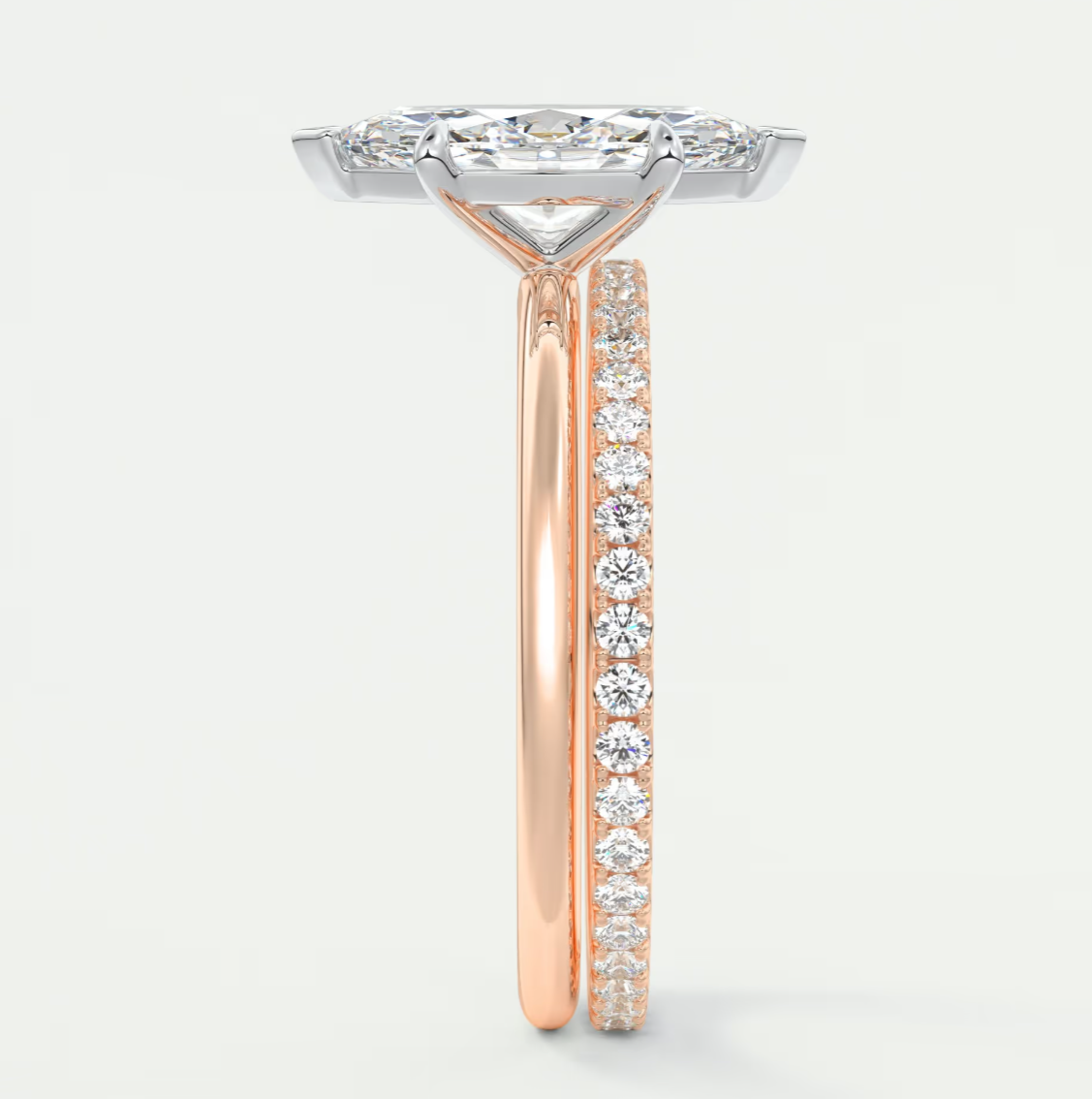 Luna Two-Tone Solitaire Ring – Lab Diamond or Moissanite