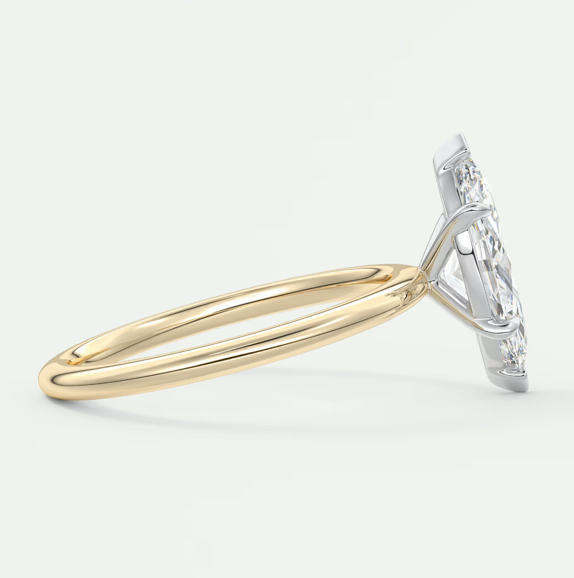 Luna Two-Tone Solitaire Ring – Lab Diamond or Moissanite
