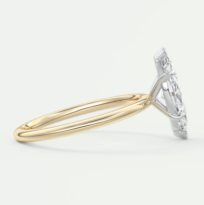 Luna Two-Tone Solitaire Ring – Lab Diamond or Moissanite