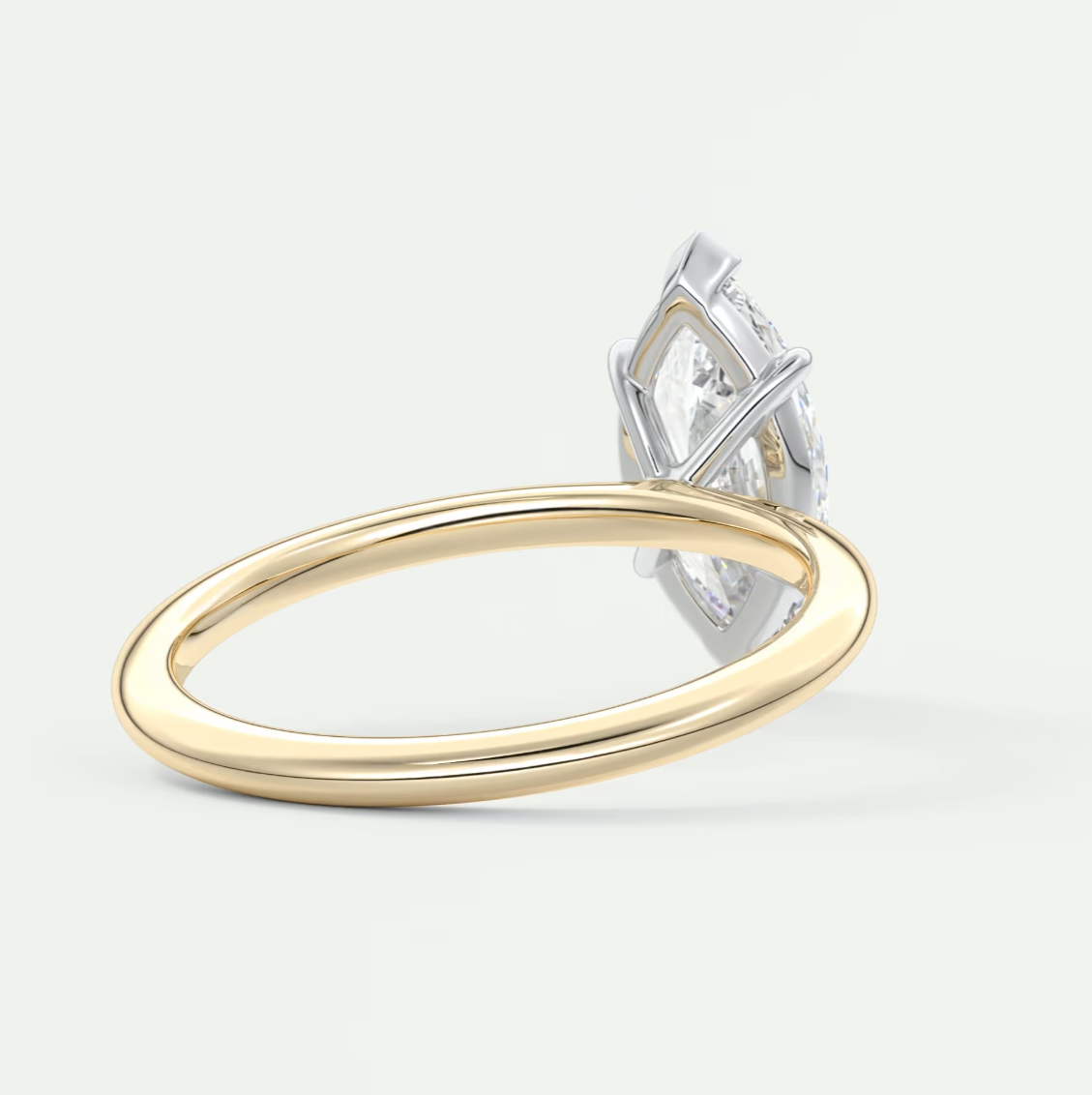 Luna Two-Tone Solitaire Ring – Lab Diamond or Moissanite