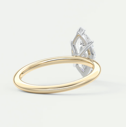 Luna Two-Tone Solitaire Ring – Lab Diamond or Moissanite