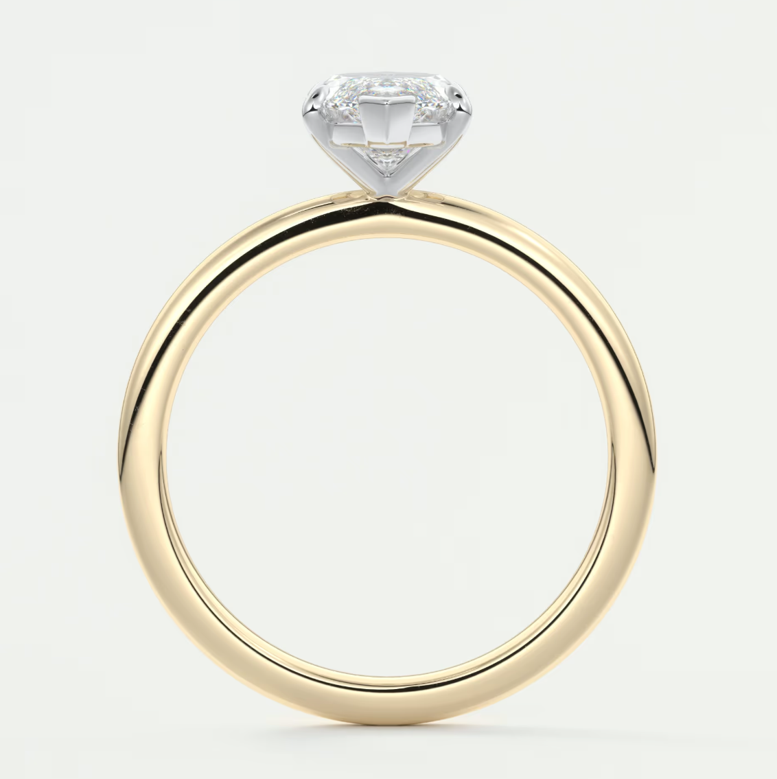 Luna Two-Tone Solitaire Ring – Lab Diamond or Moissanite
